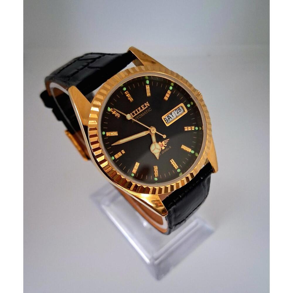 Vintage Men's Automatic Citizen Eagle 7 Leather Watch RARE